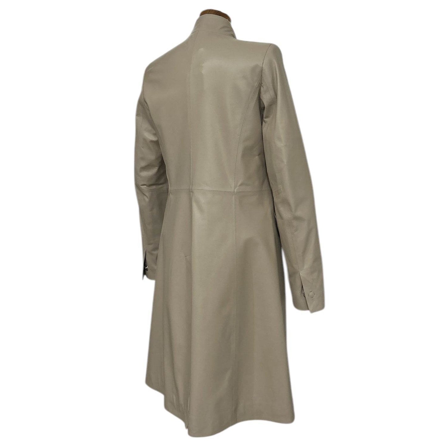 Long Leather Jacket Sand - AQUALTA