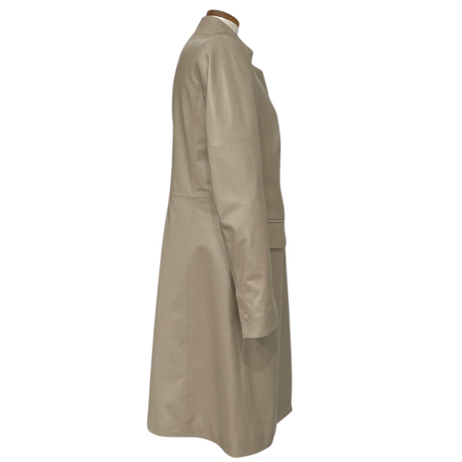 Long Leather Jacket Sand - AQUALTA
