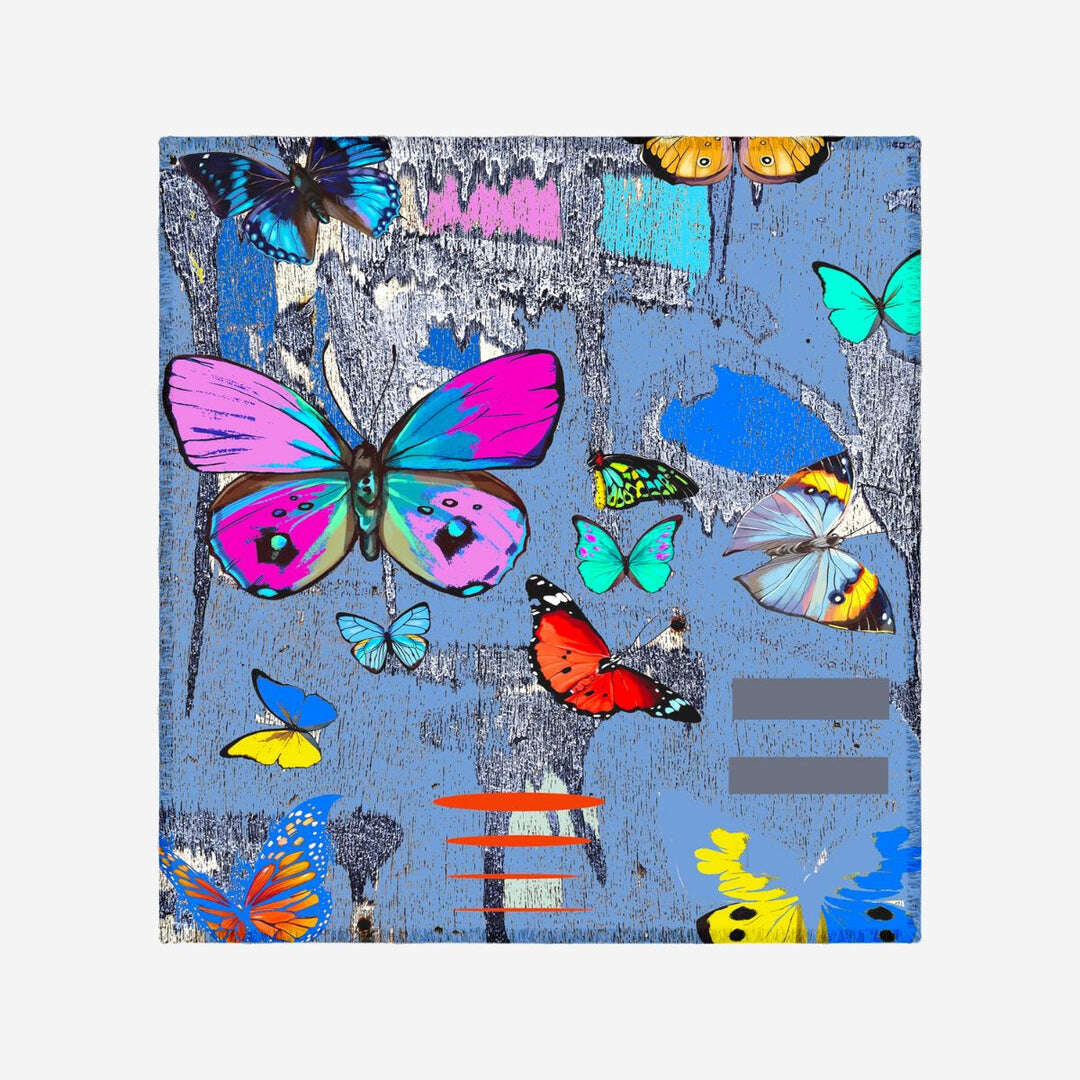 Silk Scarf Monarch Printed By Isabelle Gougenheim Sold At Aqualta
