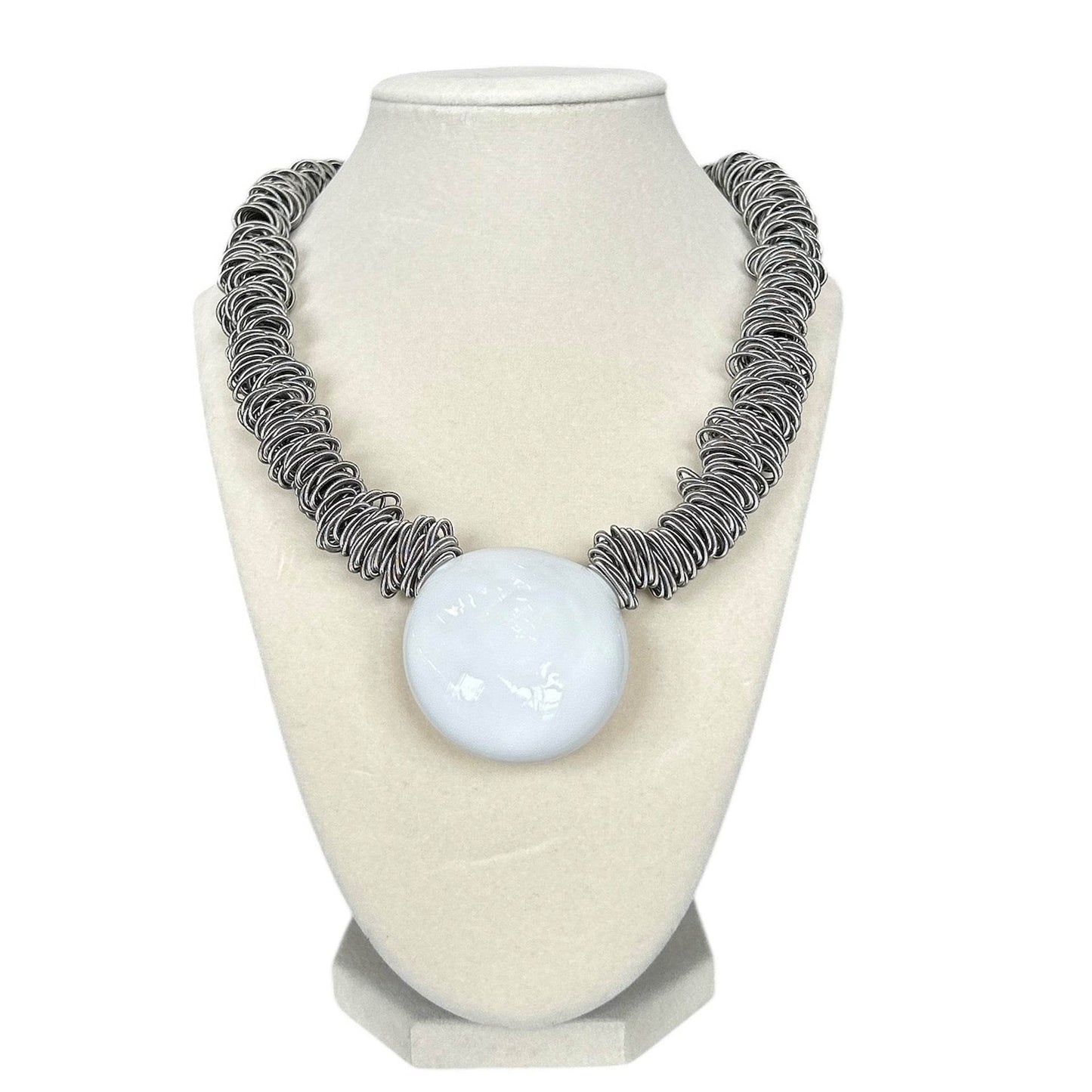 Murano Glass Necklace Maratea White - AQUALTA