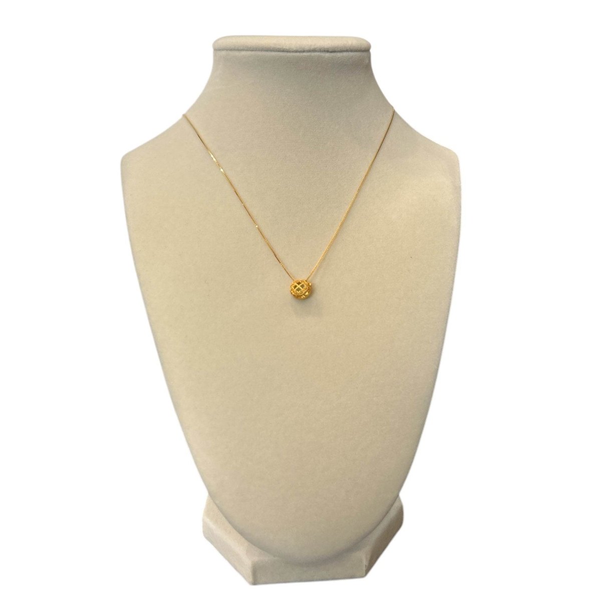 Necklace Gold Vermeil Chain with double sided green Jade - AQUALTA