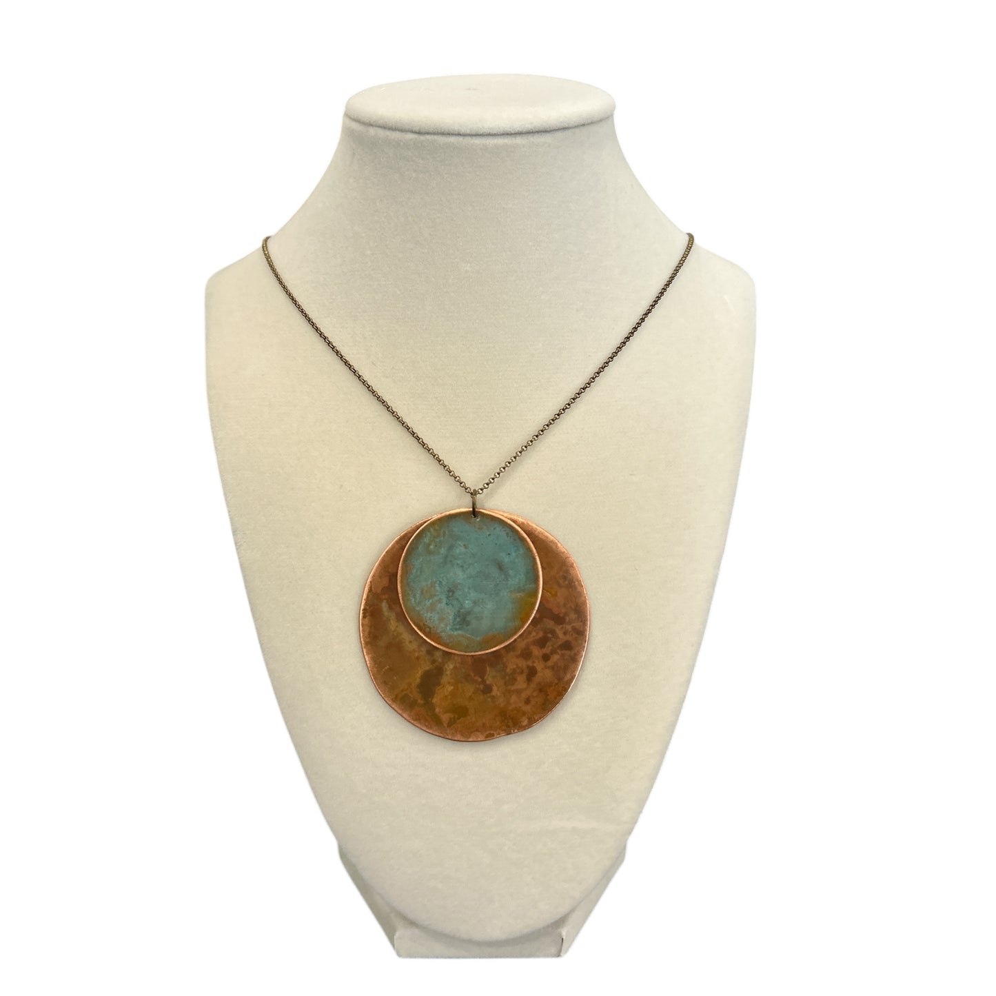 Rose Gold Necklace Geometric Brass and Copper Eclipse Hoiko Sold at Aqualta