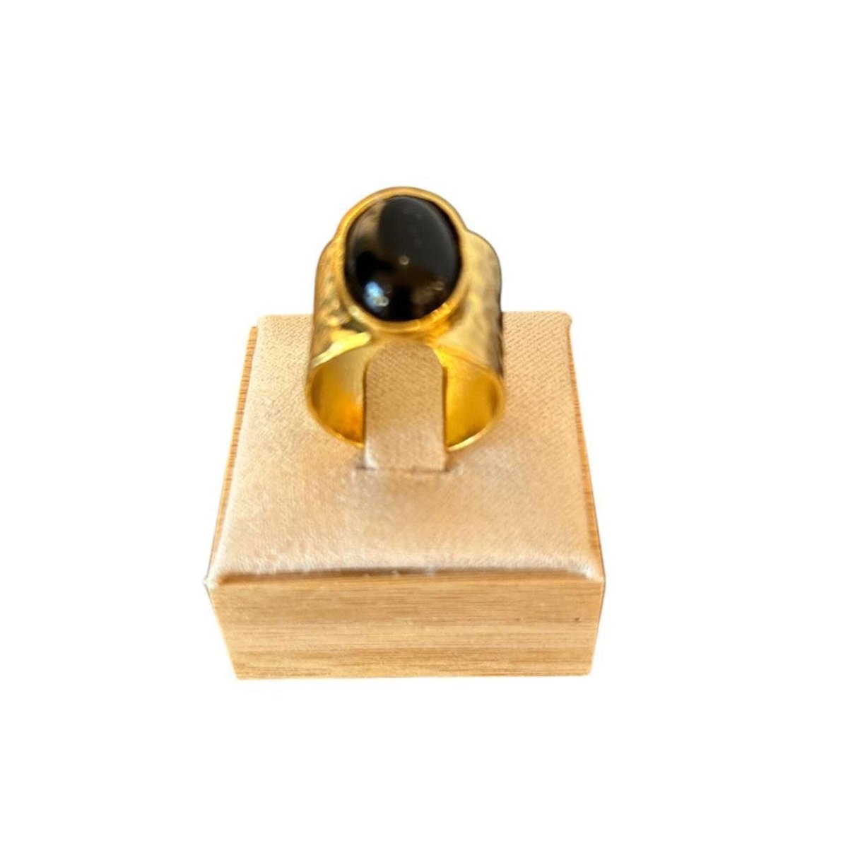Onyx cabochon & Vermeil Ring - AQUALTA
