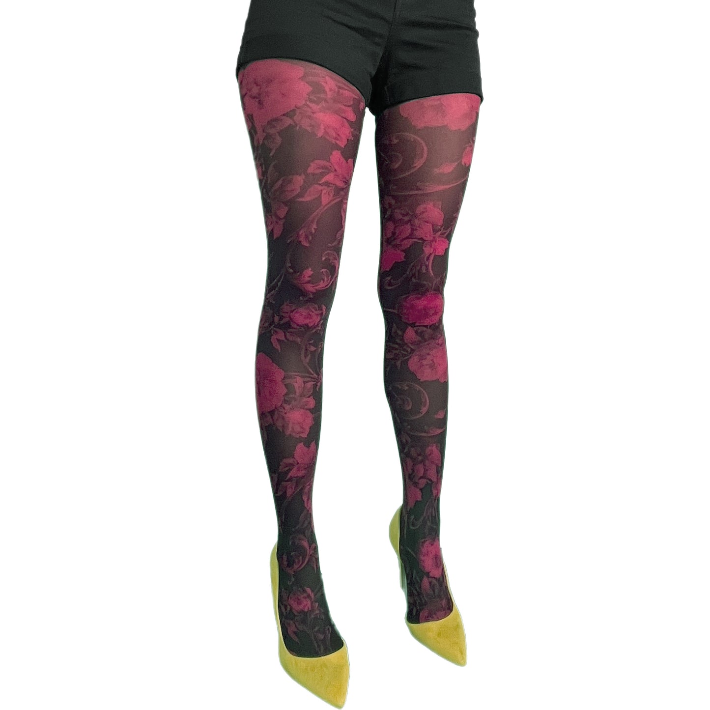 Pink Floral printed two tones tights For Women Malka Chic sold at Aqualtawear