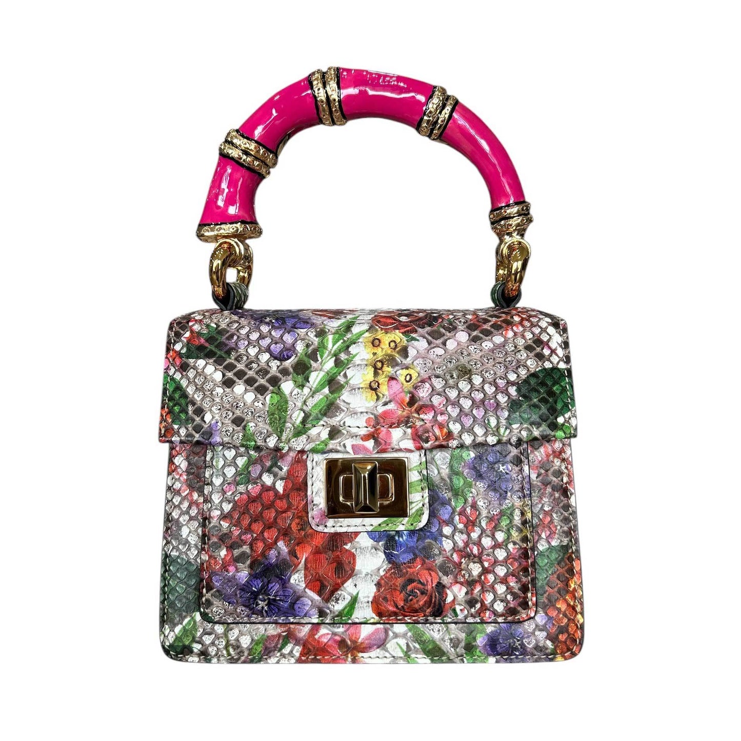 One of a Kind Handle bag Flowers - AQUALTA