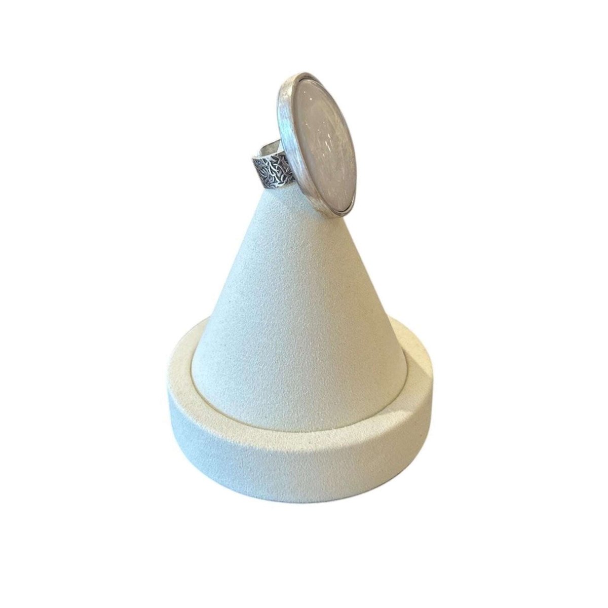 White Opal Resin & Silver Ring - AQUALTA