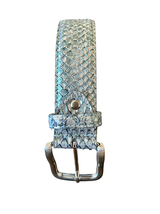 Chagall Metallic Blue Belt Python