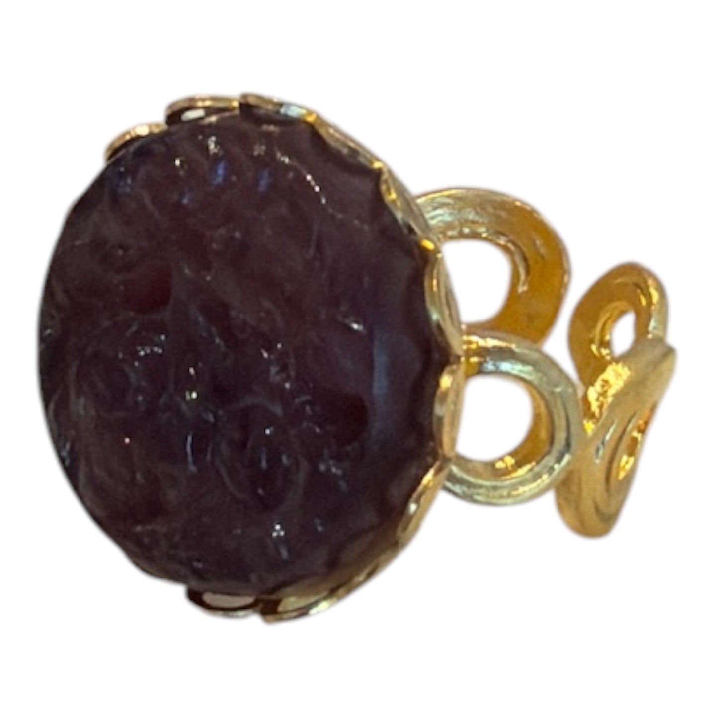 Vintage Glass cabochon & Gold Vermeil Rings