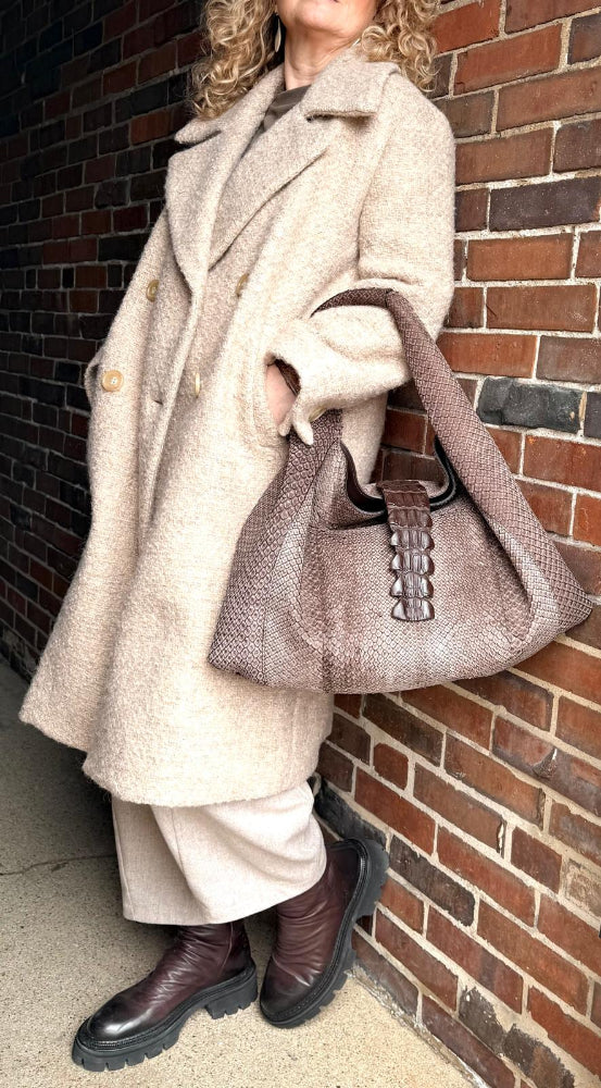 Double breasted Lapel Sand Coat