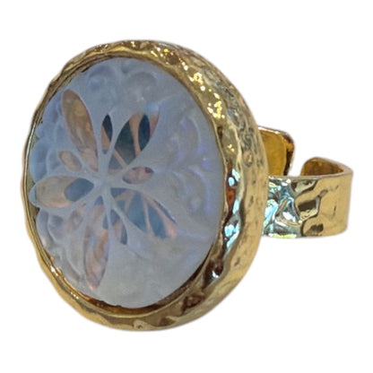 Vintage Glass cabochon & Gold Vermeil Rings