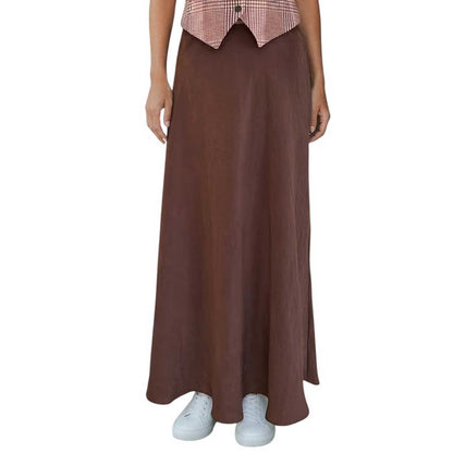 A-line Midi Skirt Brown Goodmatch sold at Aqualta 3
