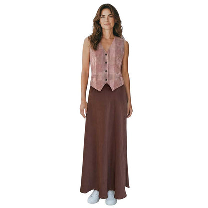 A-line Midi Skirt Brown Goodmatch sold at Aqualta 4