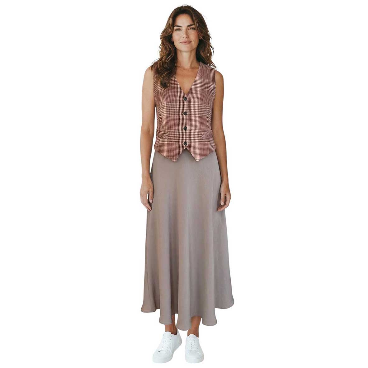 A-line Midi Skirt Sand Goodmatch sold at Aqualta 3