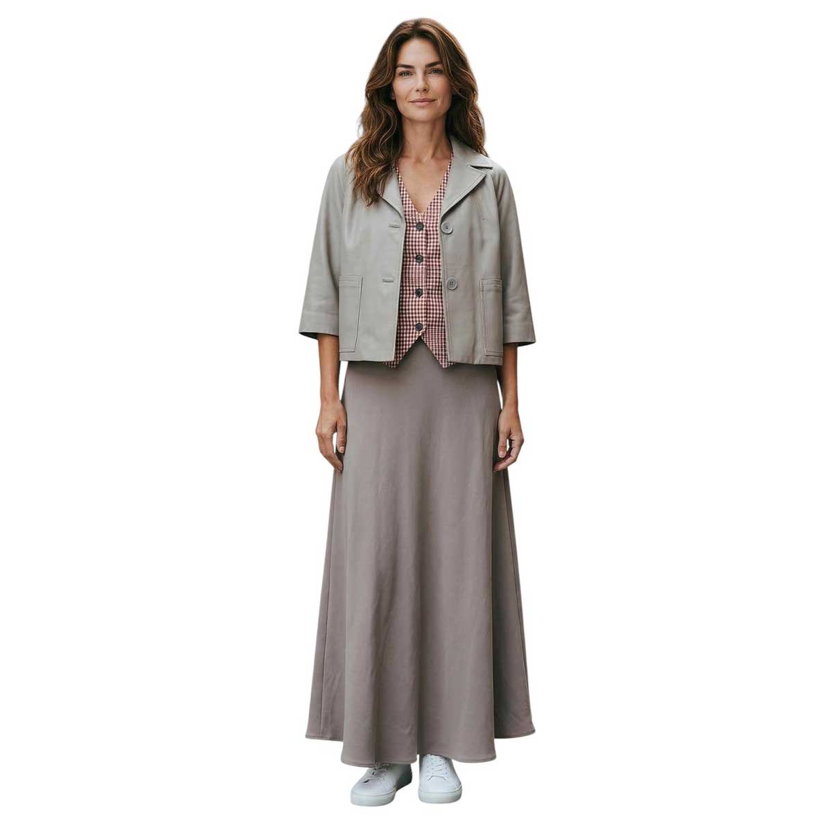 A-line Midi Skirt Sand Goodmatch sold at Aqualta 5