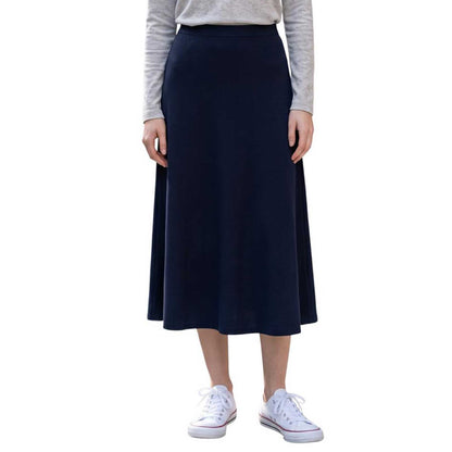 GoodMatch Vintage Navy A-line long skirt with elastic waistband – Aqualta
