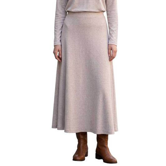 GoodMatch Vintage White A-line long skirt with elastic waist – Aqualta
