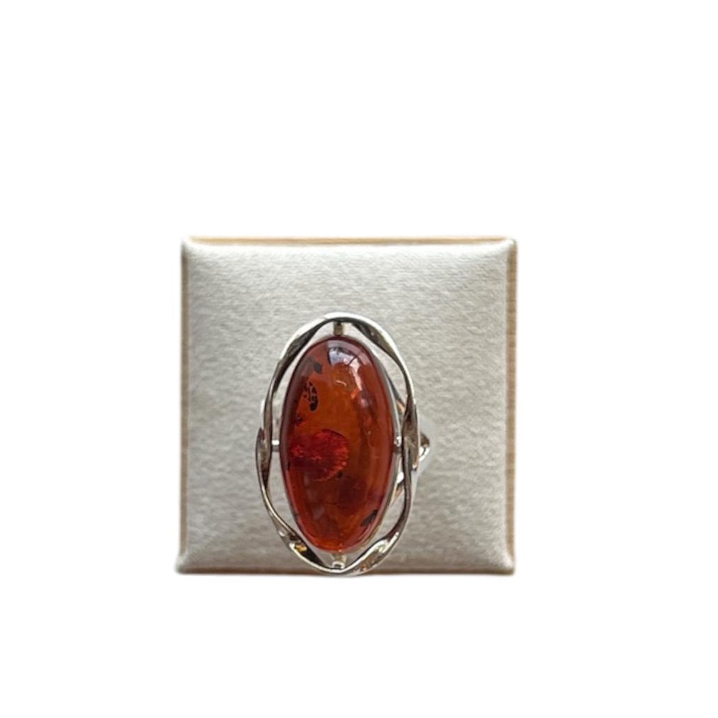 Amber Cabochon & Silver Ring Peggy Goodman Sold At Aqualta 2
