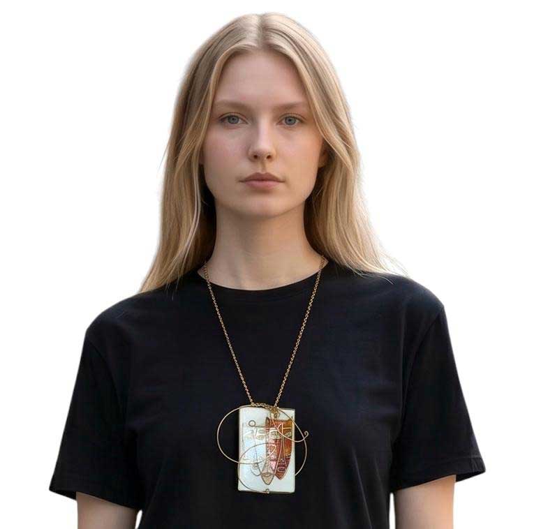 Artzi Necklace With Hand Lacquer Pendant Pars Sold at Aqualta 2