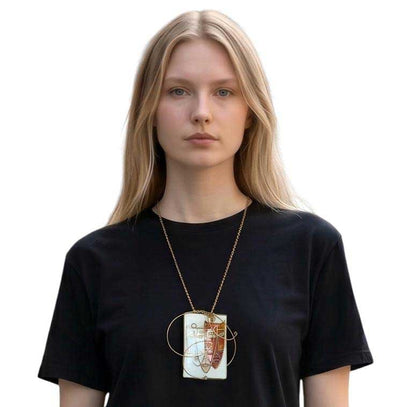 Artzi Necklace With Hand Lacquer Pendant Pars Sold at Aqualta 2