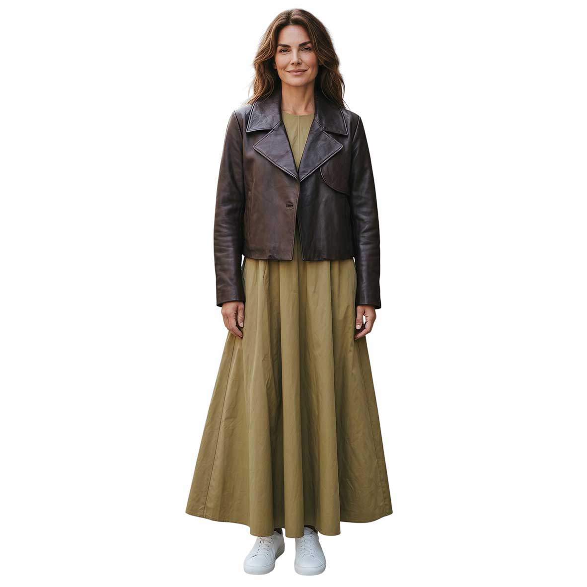Aviator Leather Jacket Brown Suprema sold at Aqualta 6