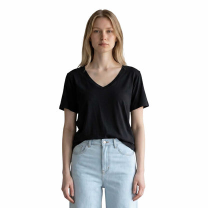 Baby V-neck cotton Tee Black Revel sold at Aqualta