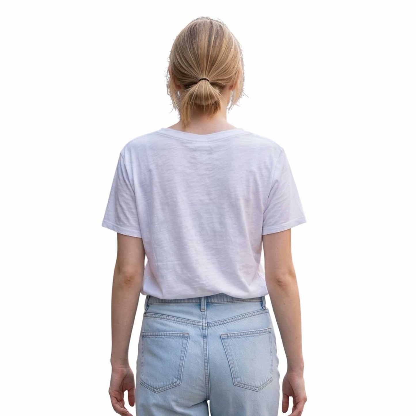 Baby V-neck cotton Tee White Revel sold at Aqualta 2