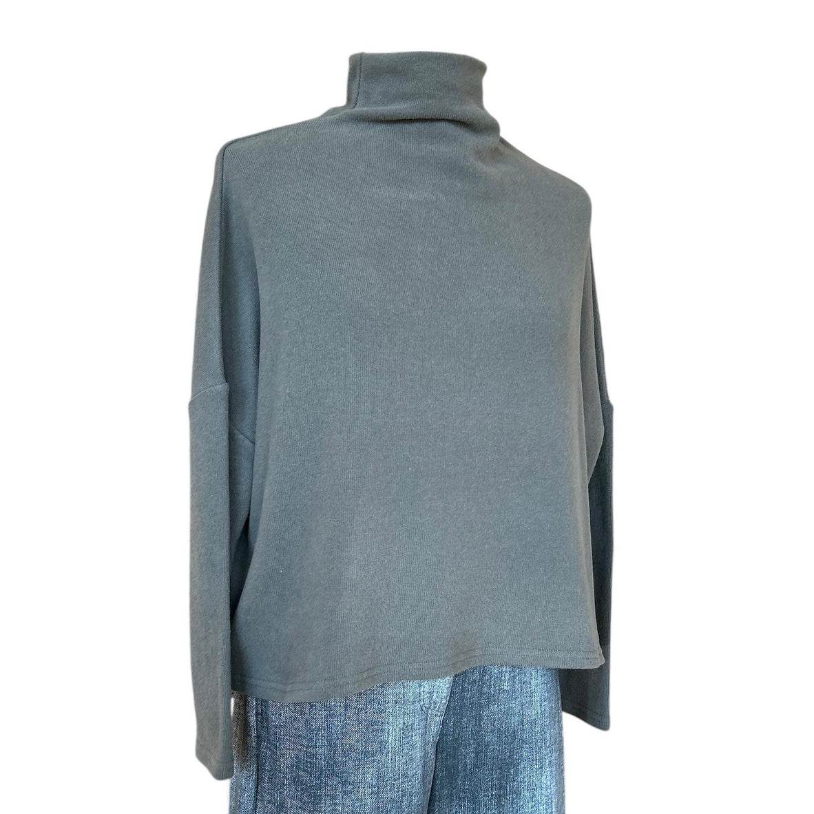 Basic Sweater Cowl Neck Taupe - AQUALTA