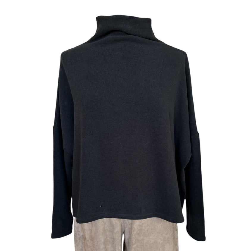 Basic Sweater Cowl Neck Black for women Neirami Sold at Aqualta
