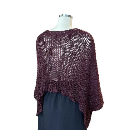 Back picture of Sweater Batwing Crop top Burgundy Chiara Toffanin Sold at Aqualta