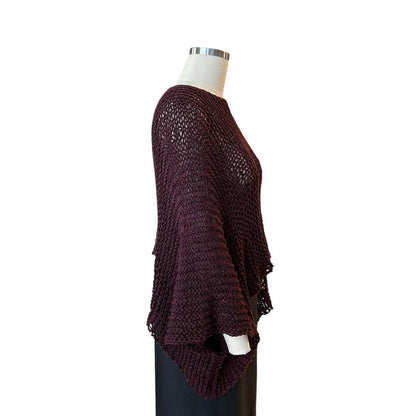 Side picture of Sweater Batwing Crop top Burgundy Chiara Toffanin Sold at Aqualta