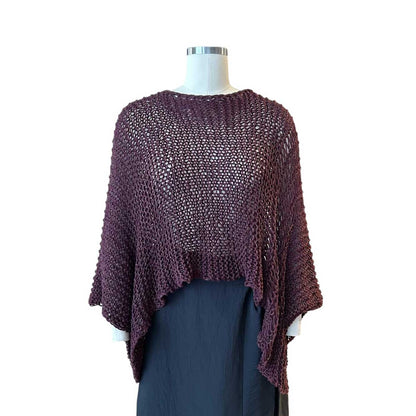 Front picture of Sweater Batwing Crop top Burgundy Chiara Toffanin Sold at Aqualta