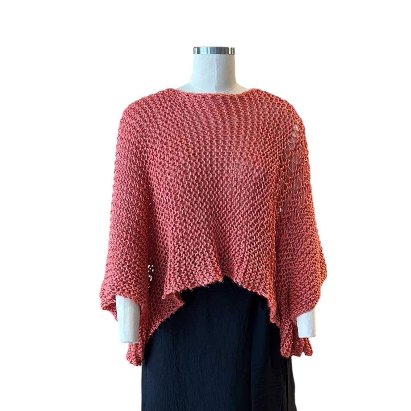 Front picture of our Batwing Sweater Crop top Coral Chiara Toffanin sold at Aqualta