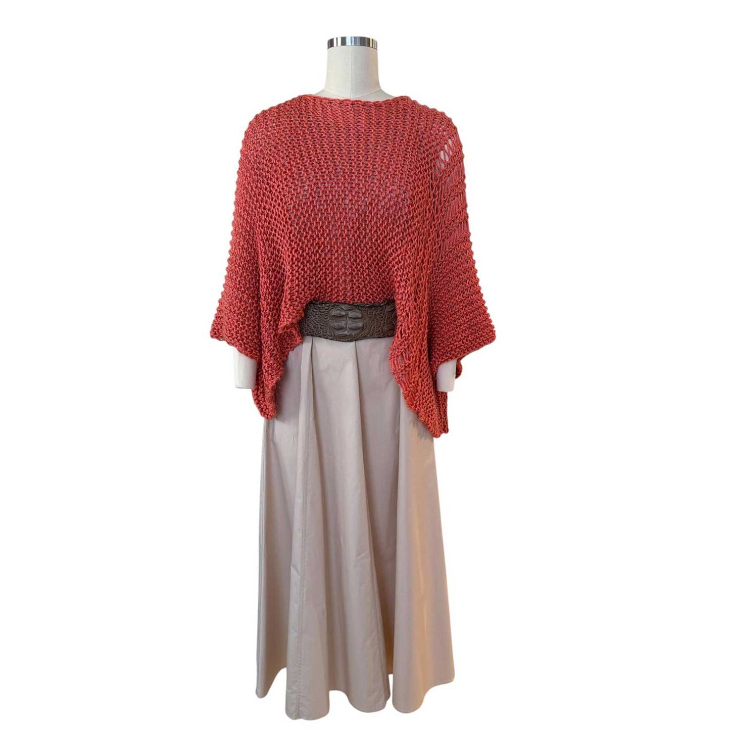 Back picture of our Batwing Sweater Crop top Coral Chiara Toffanin sold at Aqualta 4