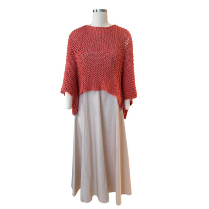 Back picture of our Batwing Sweater Crop top Coral Chiara Toffanin sold at Aqualta 5
