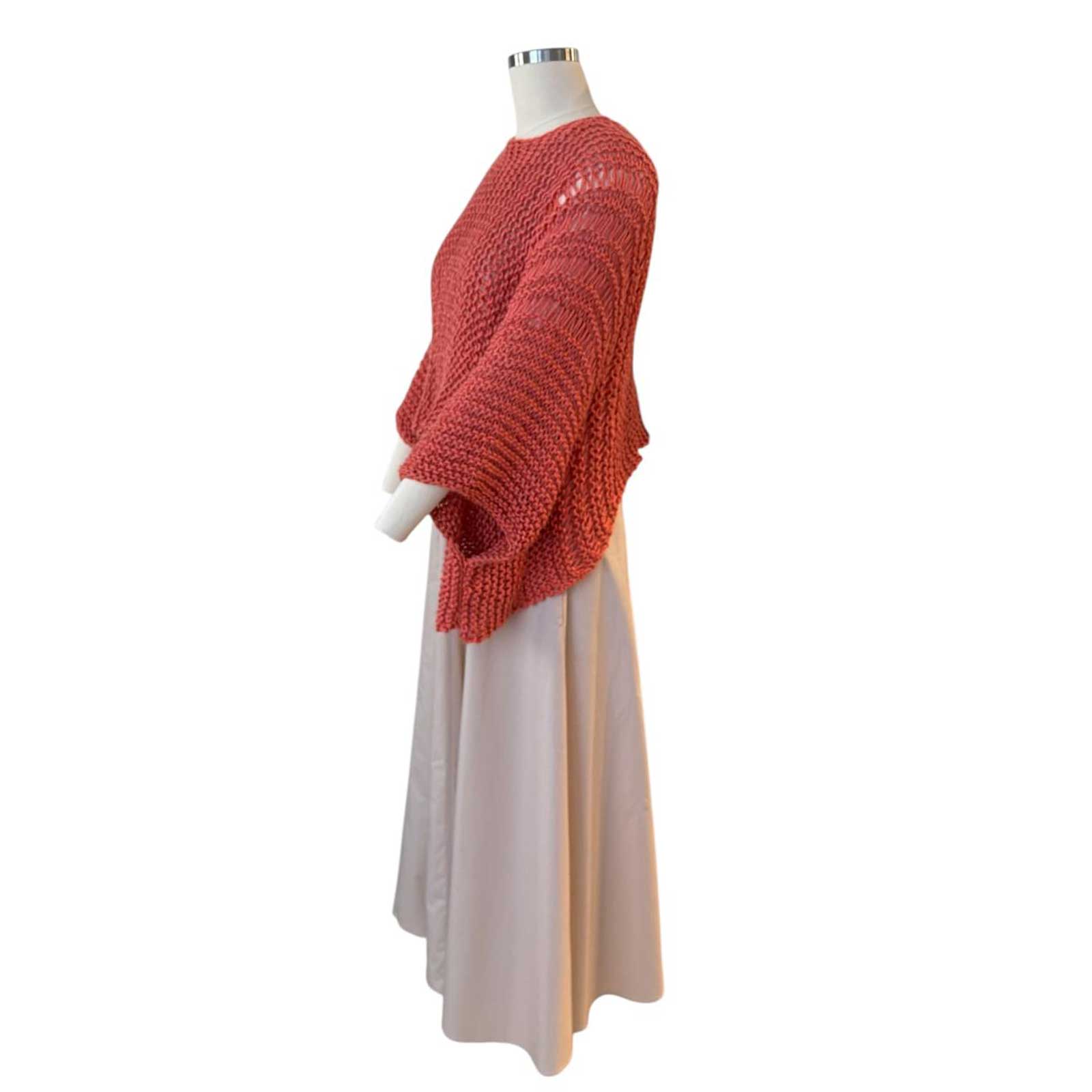 Back picture of our Batwing Sweater Crop top Coral Chiara Toffanin sold at Aqualta 6