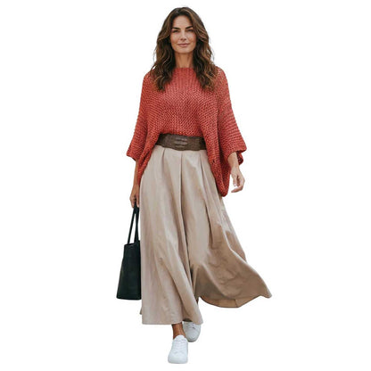 Back picture of our Batwing Sweater Crop top Coral Chiara Toffanin sold at Aqualta 7