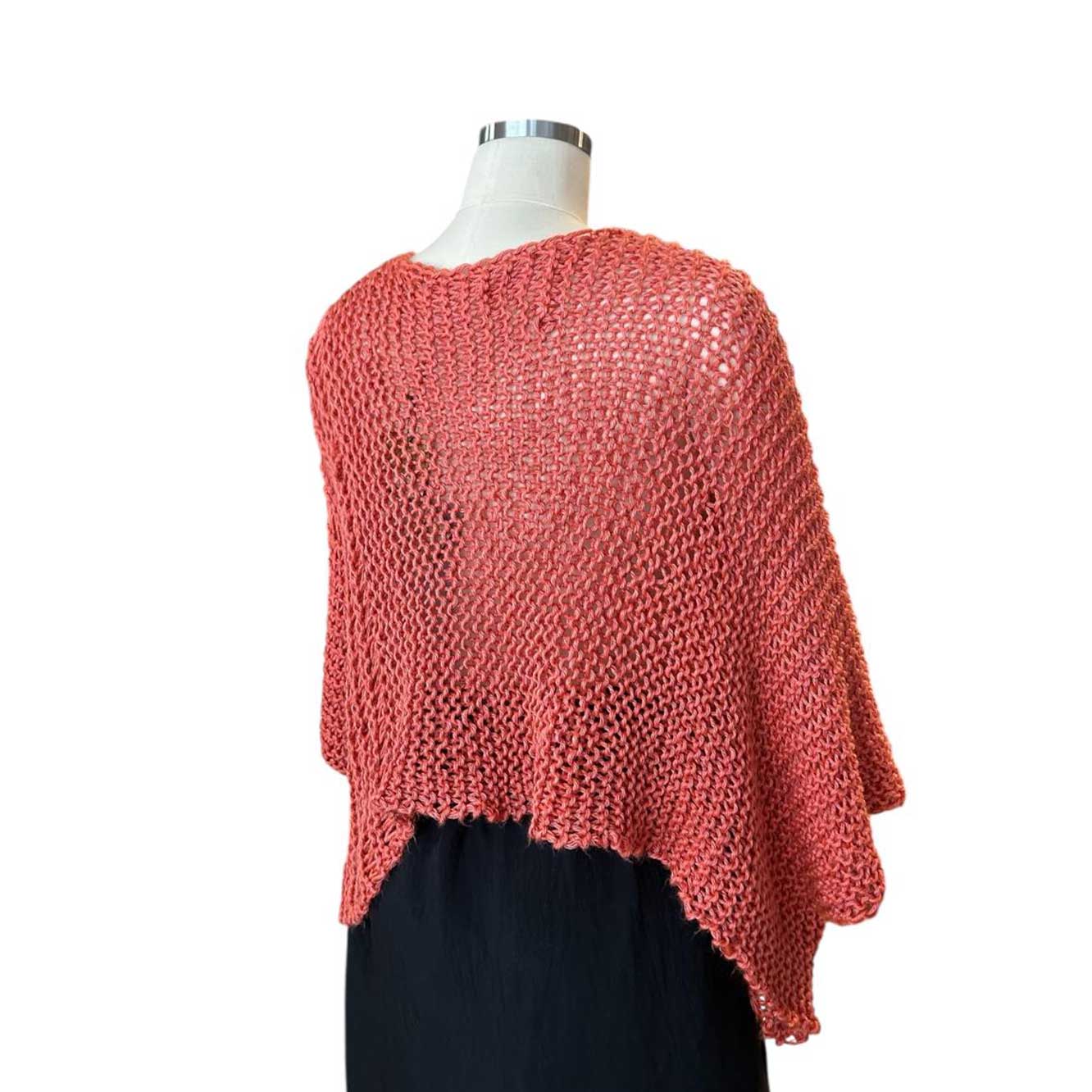 Back picture of our Batwing Sweater Crop top Coral Chiara Toffanin sold at Aqualta