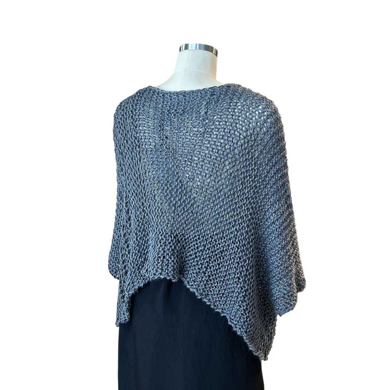 Back picture Batwing knitted Crop top Gray Chiara Toffanin sold at Aqualta