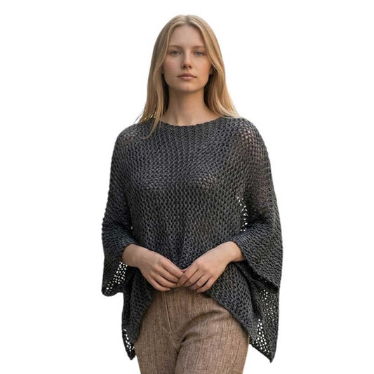 Front picture Batwing knitted Crop top Gray Chiara Toffanin sold at Aqualta 5