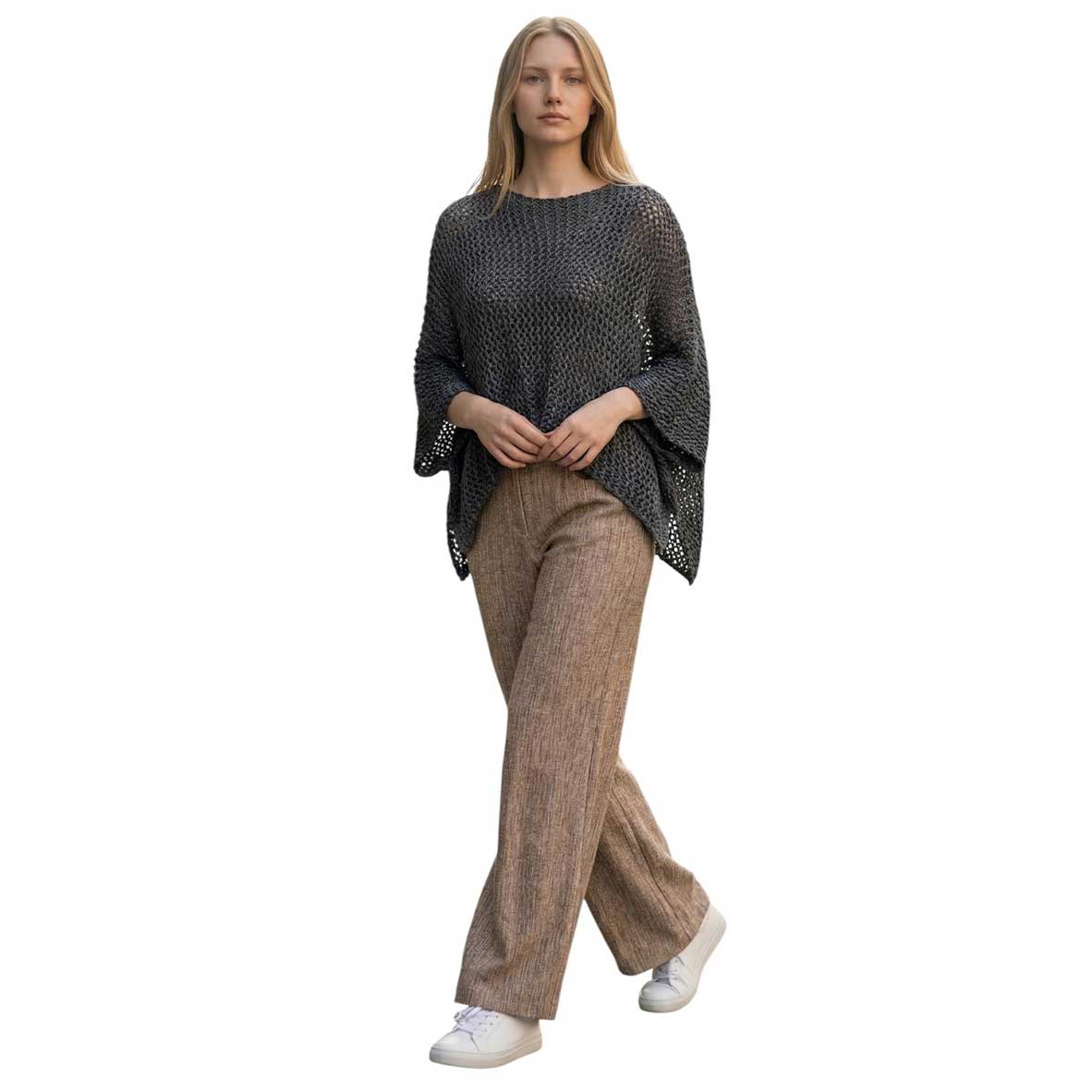 Front picture Batwing knitted Crop top Gray Chiara Toffanin sold at Aqualta 4