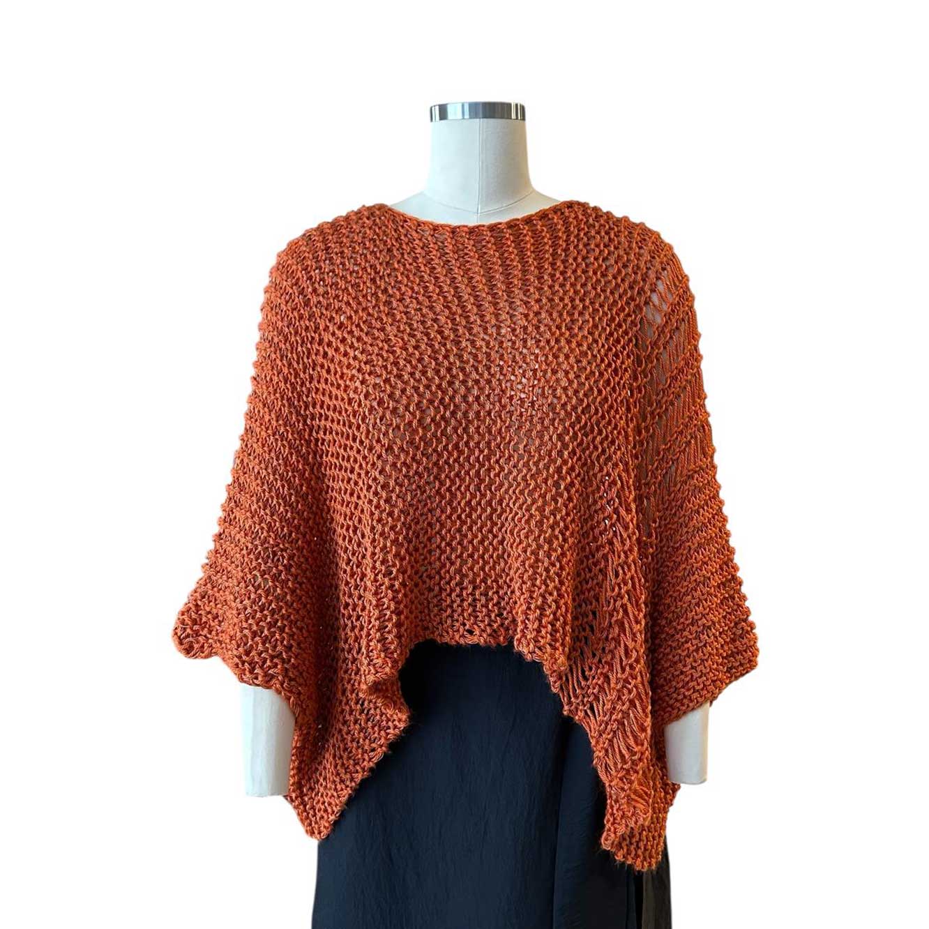 Front picture of our Sweater Batwing Crop top Orange Chiara Toffanin sold at Aqualta
