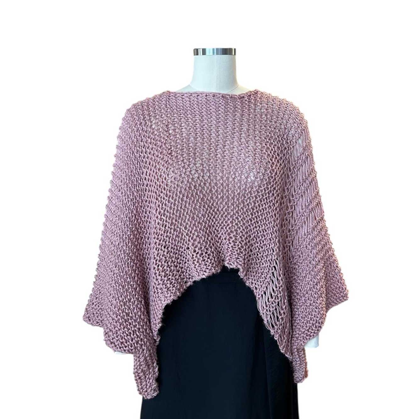 Front picture of our Sweater Batwing Crop top Rose Chiara Toffanin sold at Aqualta