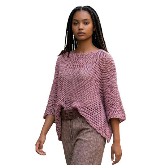 Front picture of our Sweater Batwing Crop top Rose Chiara Toffanin sold at Aqualta 2