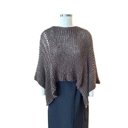 Front picture of our Batwing Sweater Crop top Taupe Chiara Toffanin sold at Aqualta