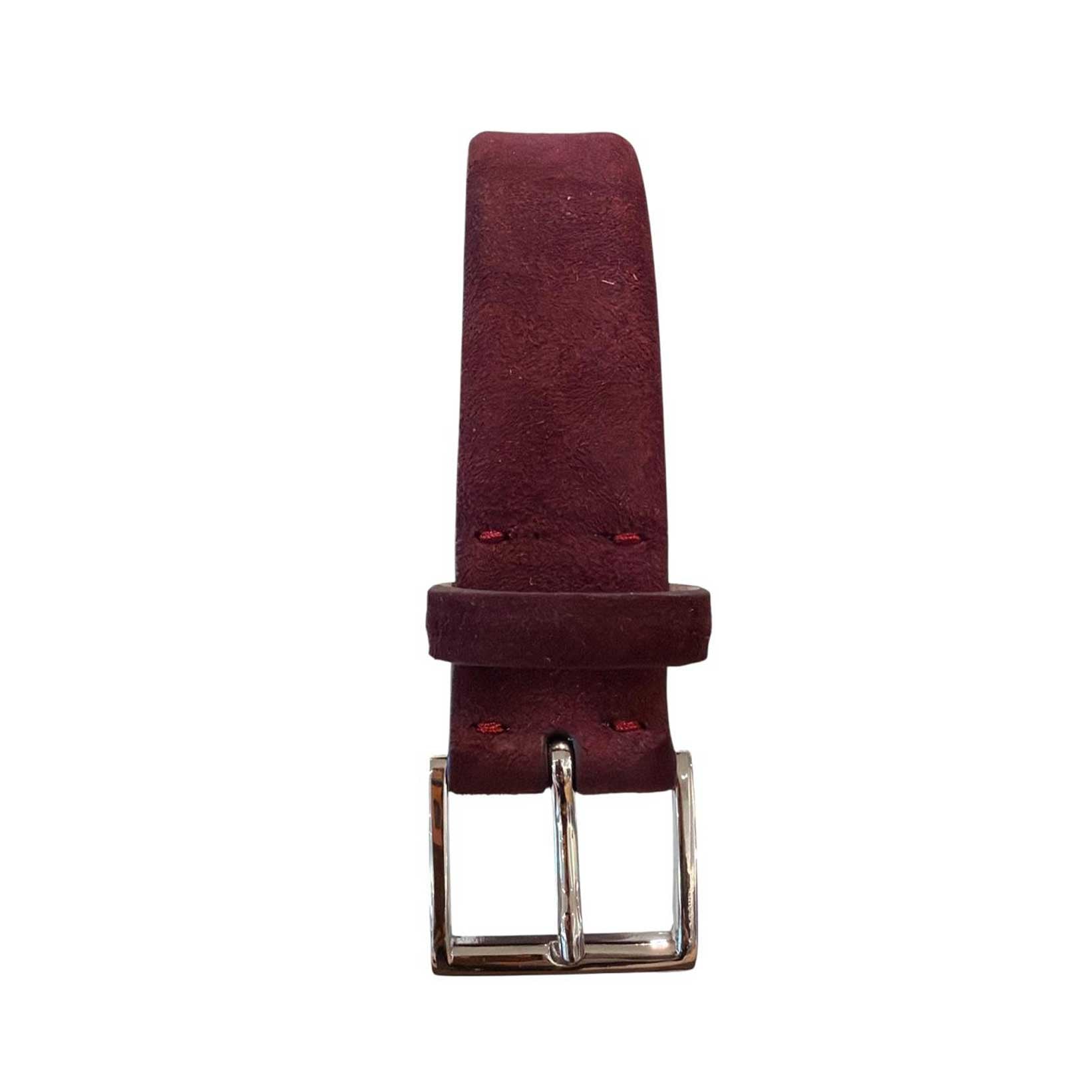Belt Suede Square buckle Burgundy Biagini sold at Aqualta