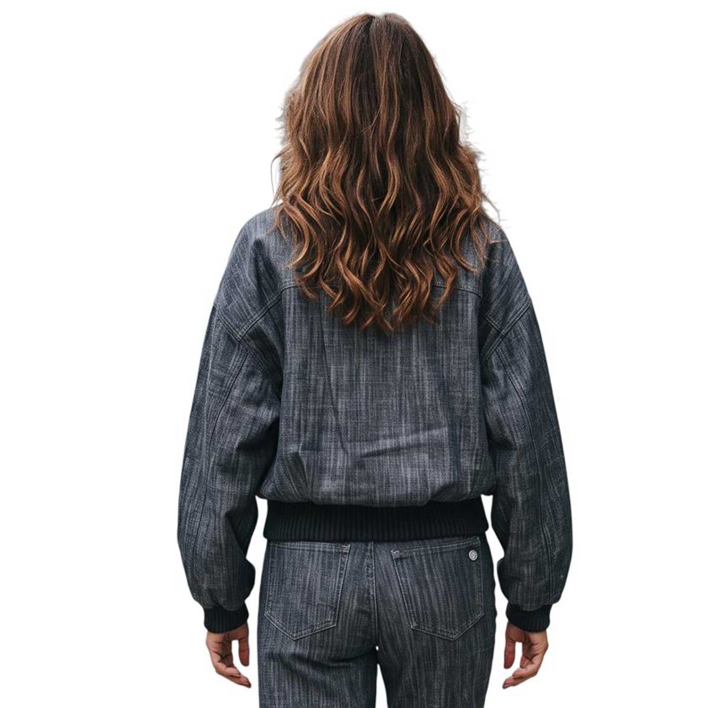 Black Denim Bomber Shaft Jean sold at Aqualta 2