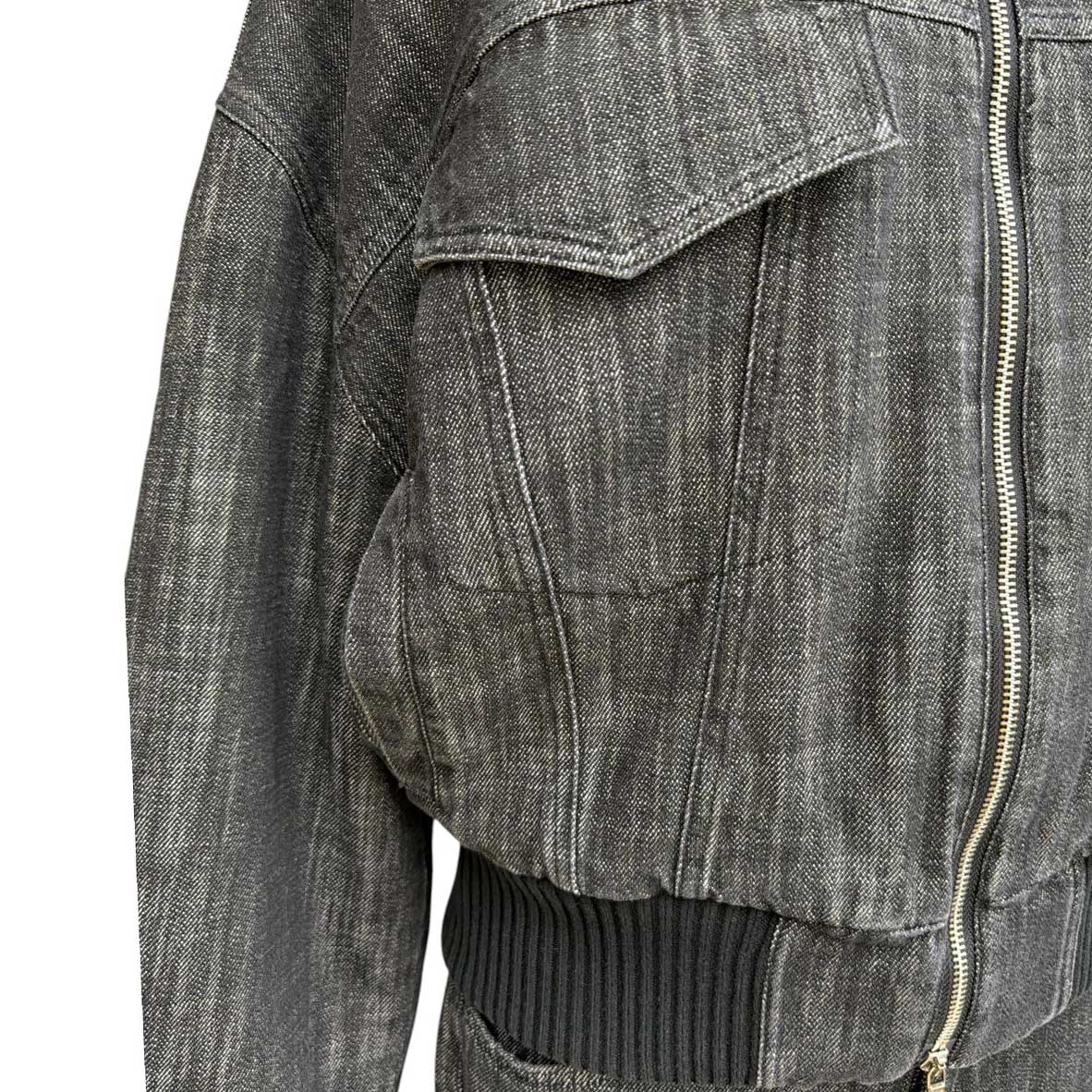 Black Denim Bomber Shaft Jean sold at Aqualta 3
