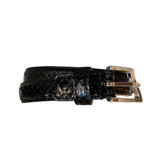 Black thin Belt Python Biagini sold at Aqualta