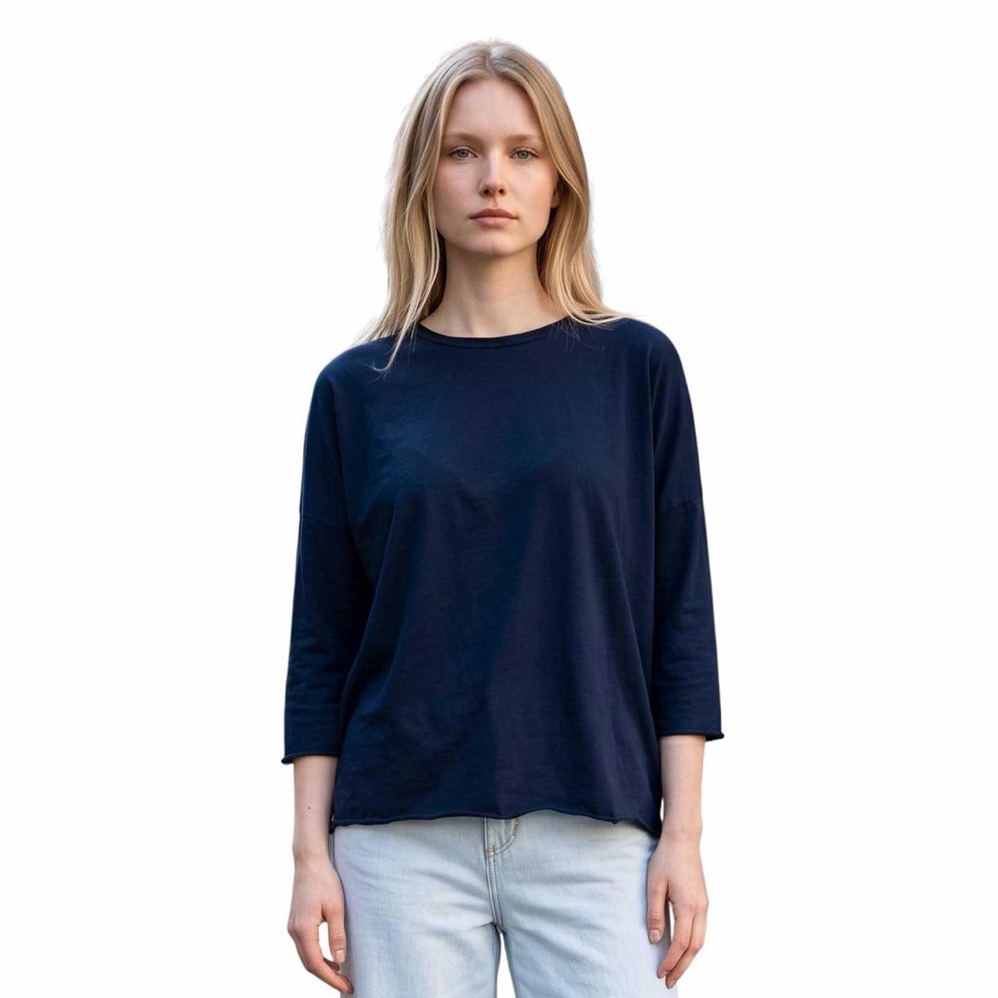 Boxy Elbow sleeve Vintage Navy Revel sold at Aqualta