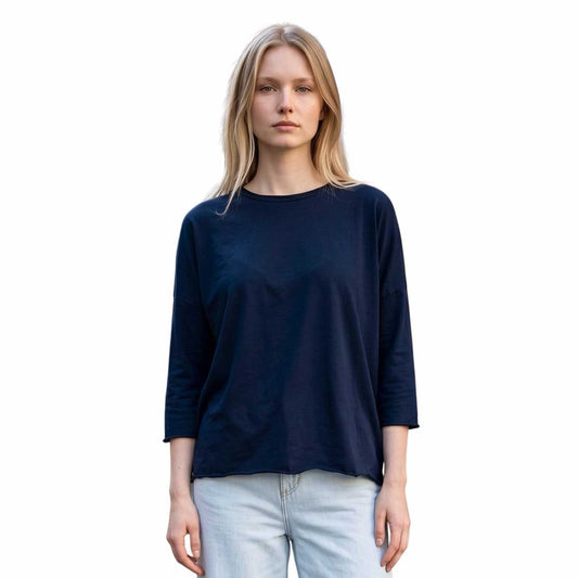 Boxy Elbow sleeve Vintage Navy Revel sold at Aqualta